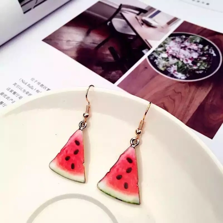 kolczyki, wiszące kolczyki, metalowe kolczyki, kolczyki z arbuzami, arbuzy, watermelon, letnie kolczyki, letnia stylizacja, wakacje, wesołe kolczyki