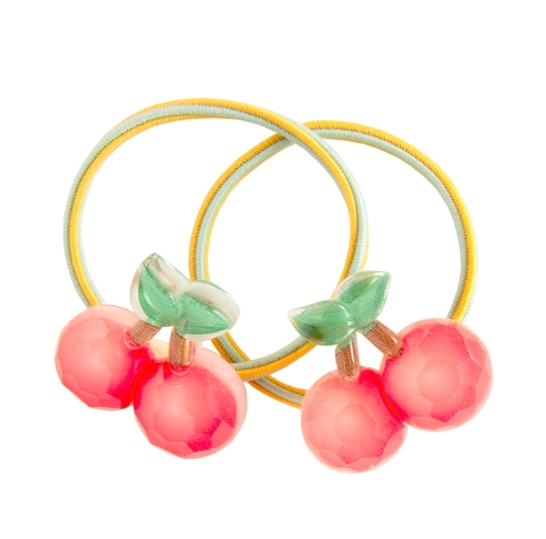 gumki do włosów, zestaw gumek, komplet gumek, gumki dla dziewczynki, dziecięce gumki, gumki z owocem, owocki, wisienki, wiśnie, gumki z wisienkami, cherry, cute, słodkie gumki, akrylowe gumki,