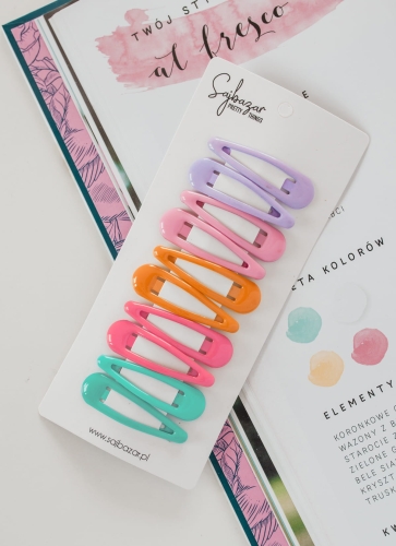 spinki kolorowe dla dziewczynki do włosów, pastelowe spinki do włosów, spinki nie ciągnące włosów, spinki małe dla dziewczynki spinki do grzywki, spinki dla dziewczynki, kolorowe spinki