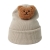 czapka, czapeczka, zimowa czapka, nakrycie głowy, zima, jesień, jesienna stylizacja, włóczka akrylowa, ciepła czapka, kremowa czapka, jasna czapka, czapka z lisem, lis, listek chytrusek, fox, uniwersalna, rozciągliwa czapka
