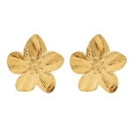 Kolczyki kwiatki złote stalowe