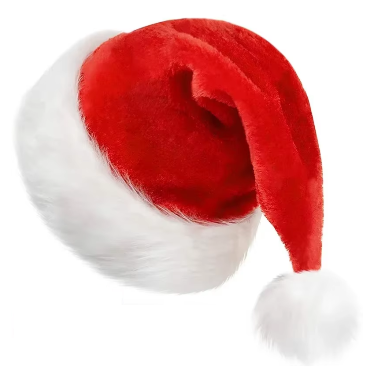 czapka Mikołaja, czapka świąteczna, czapka pani Mikołaj, czapka elfa, przebranie Mikołaja, czapa czerwona z pomponem, pluszowa czapka Mikołaja, czapka czerwona, czapka na przebranie Mikołajki, czapka Mikołajkowa