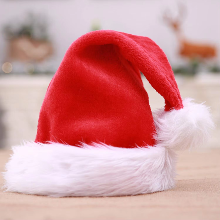 czapka Mikołaja, czapka świąteczna, czapka pani Mikołaj, czapka elfa, przebranie Mikołaja, czapa czerwona z pomponem, pluszowa czapka Mikołaja, czapka czerwona, czapka na przebranie Mikołajki, czapka Mikołajkowa