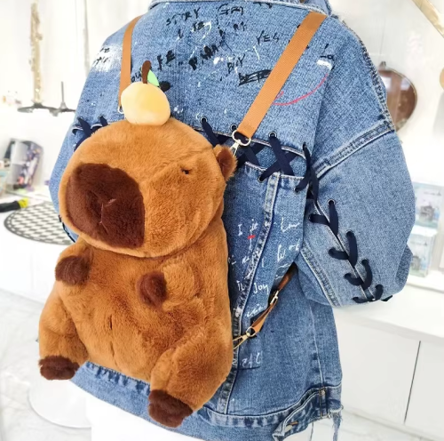 plecak kapibara, plecak z maskotką, plecak maskotka, plecak dla dziecka, plecak dl nastolatki, kapibara, plecak szkolny, plecak przedszkolny, plecak na wycieczki, plecak na lato