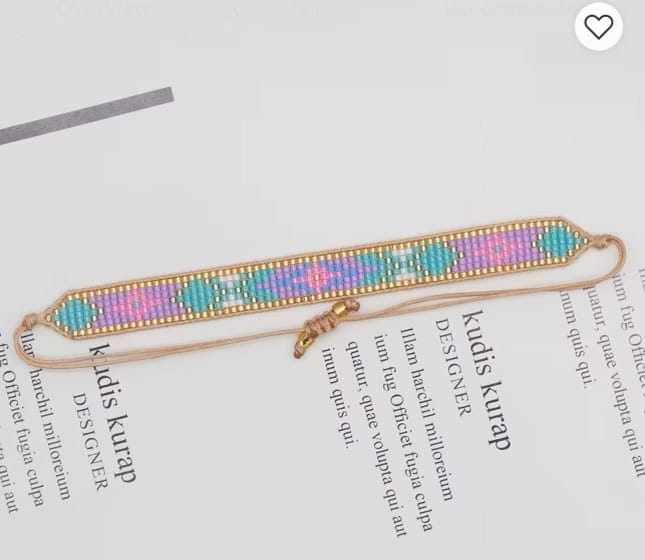 bransoletka boho bali kamyczki szklane Miyuki na sznurku kolorowa na lato regulowana