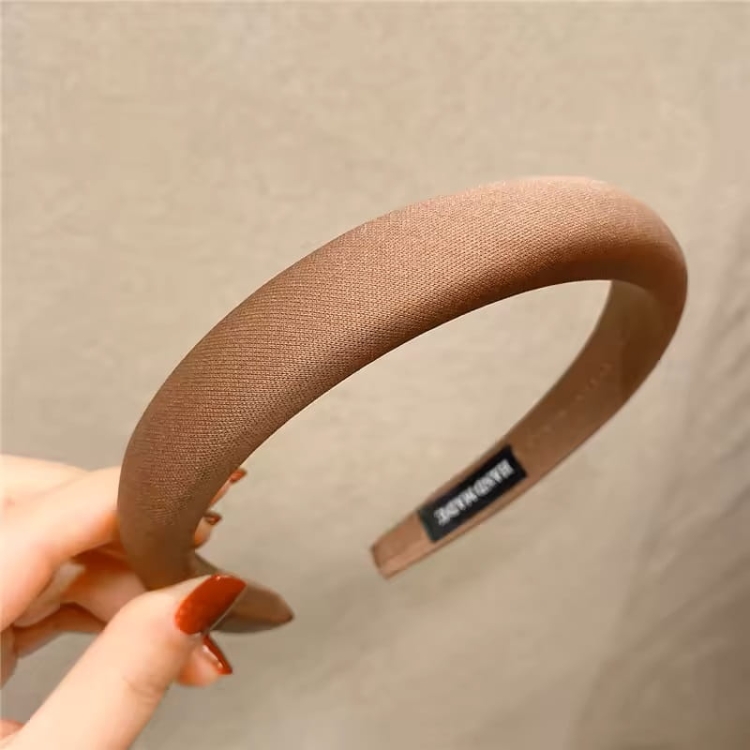 opaska wąska klasyczna do włosów dla dziewczynki na lato spong slim kremowa brązowa beżowa wygodna