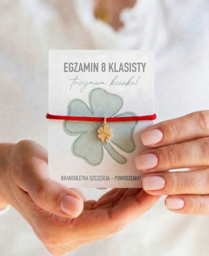 egzamin 8 klasisty bransoletka szczęścia czerwona z grawerem.jpg