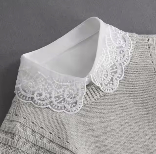 kołnierzyk atrapa do koszuli, kołnierzyk dopinany, kołnierzyk biały koronkowy, elegancki kołnierzyk do koszuli, modny kołnierzyk damski, kołnierzyk dekoracyjny,  odpinany kołnierzyk, damski kołnierzyk retro, kołnierzyk vintag, kołnierzyk fashion,