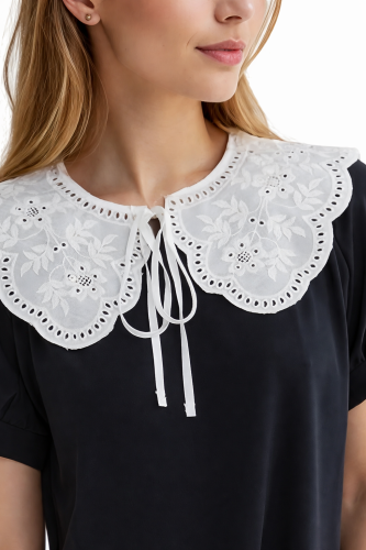 kołnierzyk ażurowy biały, kołnierzyk odpinany, kołnierzyk damski, kołnierzyk ozdobny, kołnierzyk z falbanką, kołnierzyk wiązany, kołnierzyk do sukienki, kołnierzyk do swetra, kołnierzyk do bluzki, modny kołnierzyk damski, kołnierzyk