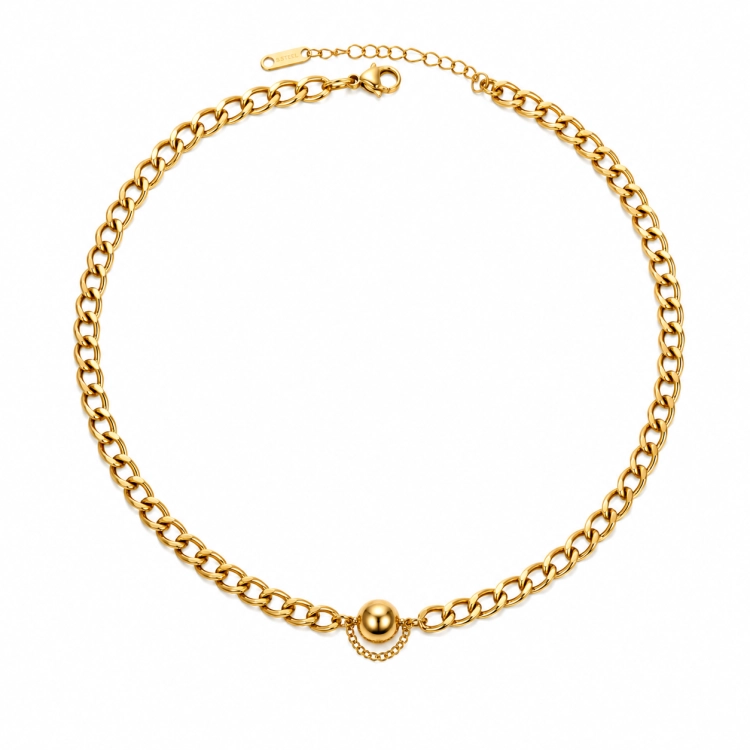 naszyjnik złoty pancerka, naszyjnik z kulką, naszyjnik złoty łańcuszek, złoty choker, naszyjnik obroża
