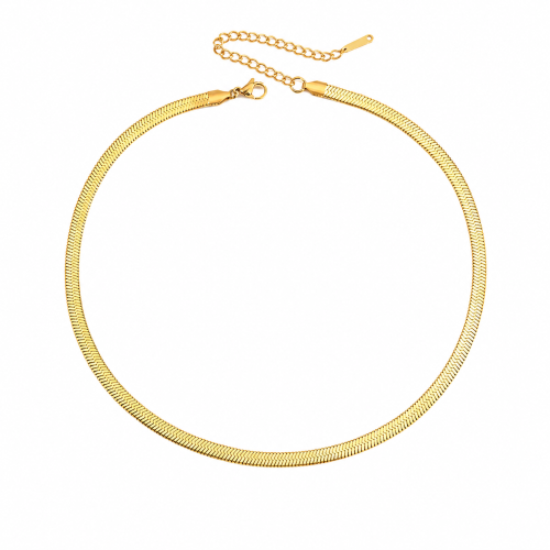 naszyjnik snake złoty stalowy, naszyjnik choker, naszyjnik złoty, naszyjnik choker, naszyjnik łańcuszek typu żmijka, naszyjnik elegancki, złoty naszyjnik celebrytka