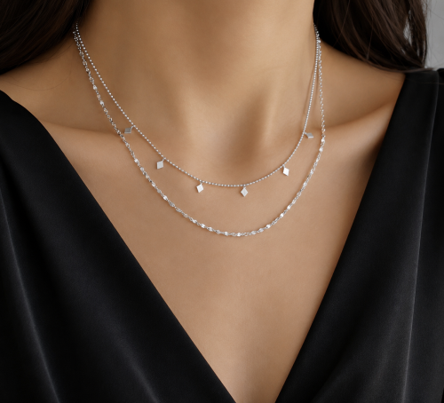 naszyjnik srebrny celebrytka, naszyjnik srebrny minimalistyczny, naszyjnik choker stalowy srebrny, naszyjnik na imprezę, naszyjnik podwójny, naszyjnik elegancki, naszyjnik choker, naszyjnik delikatny, naszyjnik na wesele, naszyjnik ślubny