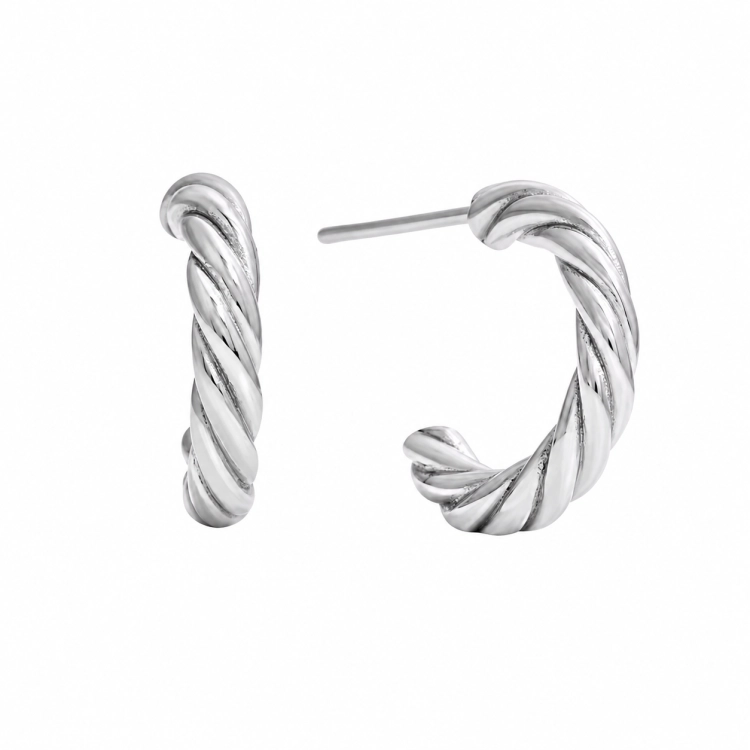 Kolczyki sztyfty, kolczyki srebrne, kolczyki skręcane, kolczyki koła, kolczyki twist srebrne stalowe, kolczyki stal chirurgiczna, kolczyki plecione, kolczyki spirale, modne kolczyki srebrne