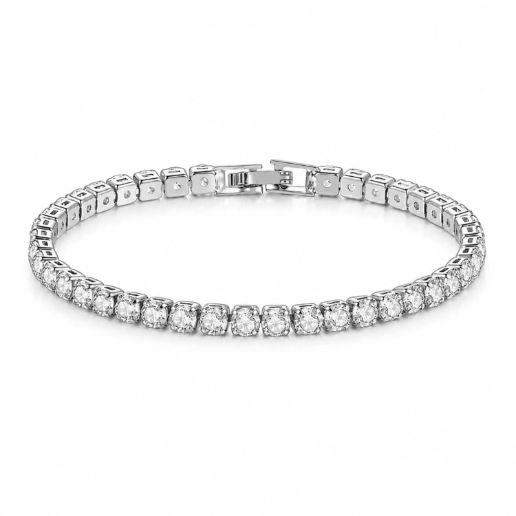 bransoletka stalowa, bransoletka srebrna, bransoletka cyrkonie, bransoletka z kryształkami, kryształki, elegancka, klasyczna, bransoletka dla niej,  bransoletka ślubna, bransoletka elegancka, na wesele, impreza,