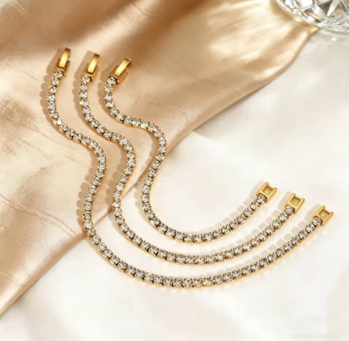 bransoletka stalowa, bransoletka złota, bransoletka cyrkonie, bransoletka z kryształkami, kryształki, elegancka, klasyczna, bransoletka dla niej,  bransoletka ślubna, bransoletka elegancka,