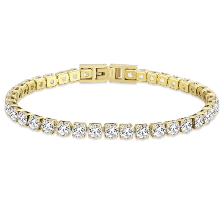 bransoletka stalowa, bransoletka złota, bransoletka cyrkonie, bransoletka z kryształkami, kryształki, elegancka, klasyczna, bransoletka dla niej,  bransoletka ślubna, bransoletka elegancka,