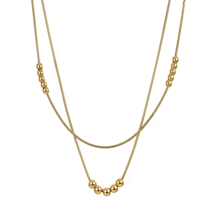 naszyjnik złoty celebrytka, naszyjnik złoty minimalistyczny, naszyjnik z kuleczkami, naszyjnik choker stalowy złoty, naszyjnik na imprezę, naszyjnik podwójny, naszyjnik elegancki, naszyjnik żmijka