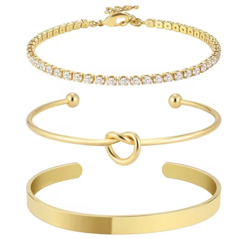 zestaw bransoletek cuff, bransoletka ze stali, bransoletka metalowa, bransoletka cyrkonie, bransoletka supełek, bransoletka mankiet, bransoletka multi