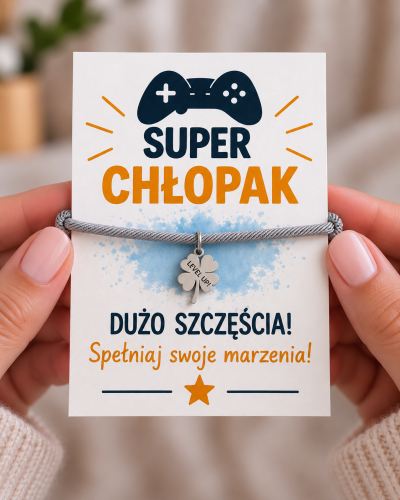 Bransoletka z grawerem na dzień chłopaka - Grawer LEVEL UP!