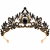 Korona Tiara Diadem Czarna Złota Gotycka Królewska Ozdoba do Włosów, korona, diadem, złota korona, złoty diadem, biżuteria, królewska korona, korona z cyrkoniami, korona czarna, korona na bal przebierańców, korona gotycka, korona królowej